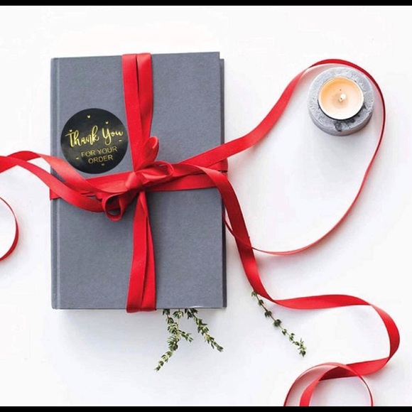 500 roll thank you stickers black gold poshmark - Picture 6 of 11